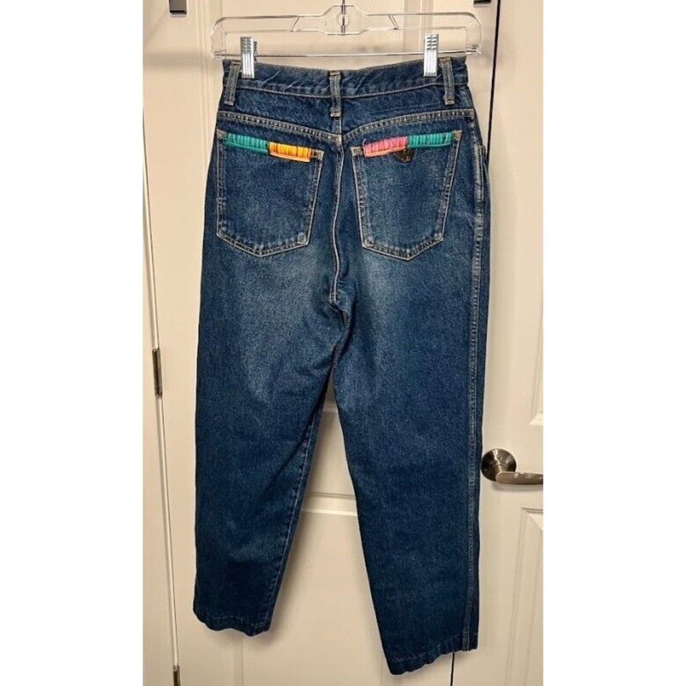 Giorgio Armani Vintage Denim Jeans Embroidered Made in Italy straight leg 26